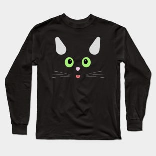 Face of a green-eyed cat Long Sleeve T-Shirt